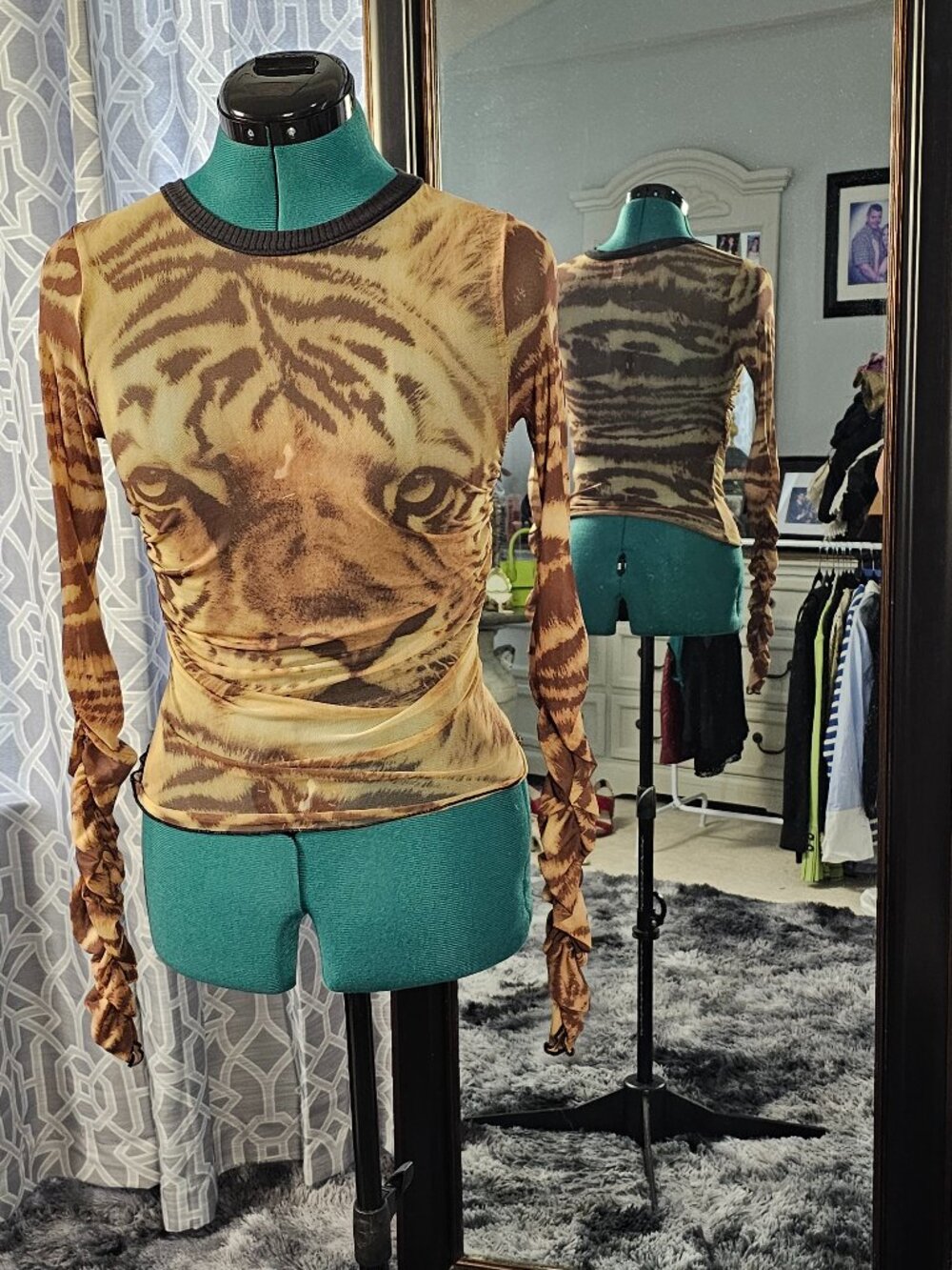 Urban Outfitters Tiger Mesh Top, Size S